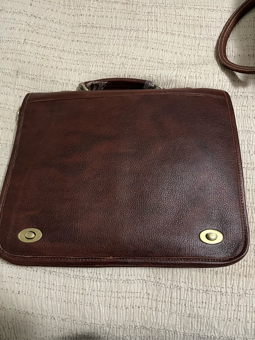 LEATHER BRIEFCASE. Denver Leather Co. NWOT never used. With leather day planner.
